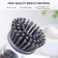 Brush with Soap Dispenser, Brush for Washing Dishes, Palm Brush Soap Dispenser, Kitchen Brush with Holder, for Scrubbing Dishes, Pans and Pots,. 
