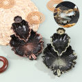 Vintage Cncopper Leaf ower Incense ace urner Fragrance older aflow Censer Smoke eflux andraft ecorations. 