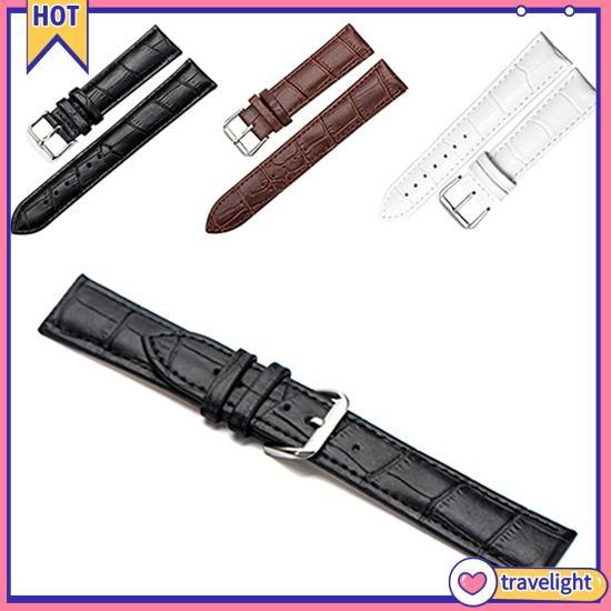 【WEJA】Women's Men's Unisex Faux Leather Watch Strap Buckle Band Black Brown White