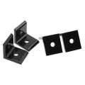FORIDE 4 Pcs L Corner Bracket, Connector Corner Angle Bracket Connection Joint for Aluminum Profile (Black 2020). 