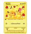 pokemon cards golden Anime Pokemon Gold Card Pikachu Eevee 60Hp I Choose You Gold Metal Game Card Collection Toys Gift for ChildrenParty Games Crafts. 