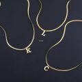 Asuwish A-Z Alphabet Gold Plated Stainless Steel Pendant Necklace for Wo men Snake Chain Initial Letter Clavicle Necklaces Collar Jewelry. 