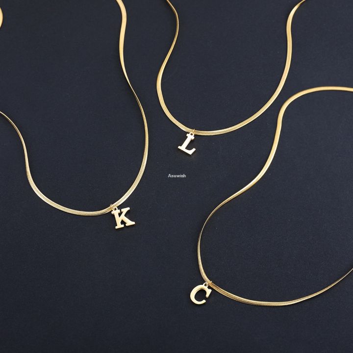 Asuwish%20A-Z%20Alphabet%20Gold%20Plated%20Stainless%20Steel%20Pendant%20Necklace%20for%20Wo%20men%20Snake%20Chain%20Initial%20Letter%20Clavicle%20Necklaces%20Collar%20Jewelry%20-%20Image%205