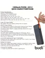 10000 mAh Quick Charge Power Bank with built-in charge cable. 