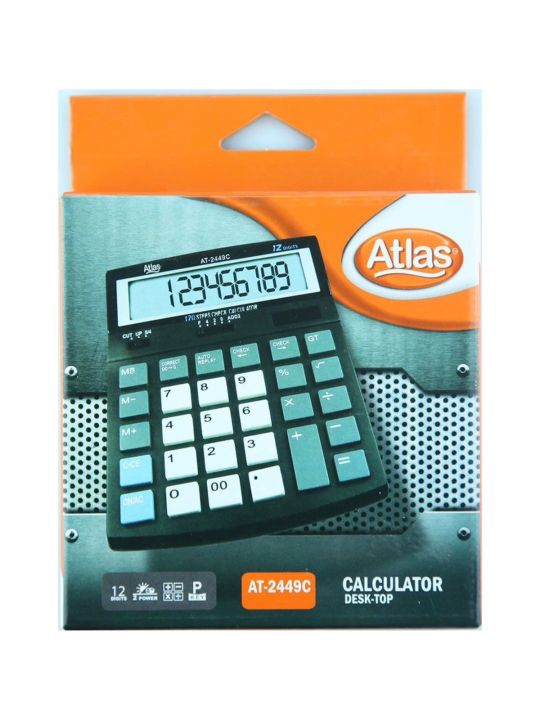 Atlas 12 Digits Desktop Calculator (Check Model) AT - 2449C