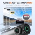 70mai Dash Cam M310, Dash Camera for Cars 1296P QHD, Smart Dash Cam Front Built in WiFi, 130° Wide-Angle FOV, WDR, Night Vision, iOS/Android Mobile App, Loop Recording, Parking Monitor, Time-Lapse(Upgraded version of D06). 