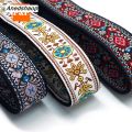 Anedshaop IUQXU Guitar Strap Embroidered Belt Adjustable Jacquard Band Cotton LFashion eather End For Bass Acoustic Electric Guitar Ukulele Instruments. 