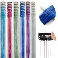【HUT】 Hair Tinsel Pack Of 6Pcs Clip In Hair Tinsel 20Inch Colorful Glitter Tinsel Hair Extensions Festival Gift Tinsel Fairy. 