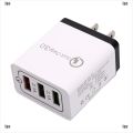 IGO Universal 3 Port Fast Quick Charge QC3.0 USB Hub Wall Charger Adapter EU US Plug. 