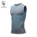 Vest Shaping Belly Sports Sleeveless O Running Gym, Compression Slim Shape Warm Sunnyheart Clothing Men's Quick Drying Vest for Basketball High Elastic Neck Vest Men. 