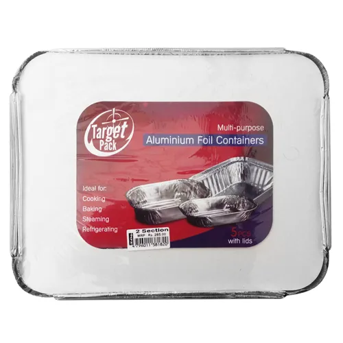 Target Pack 2 Section Aluminum Foil Rectangular Container with Lid (5pcs)