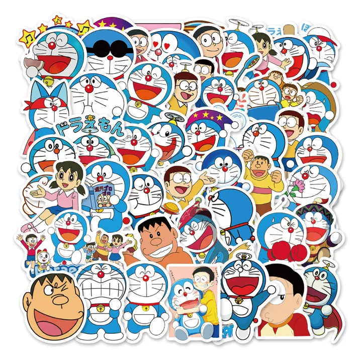 20/40/60 pcs of Graffiti Doraemon Sticker Pack For Kids Laptops skateboard luggage