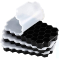 LKPCIGCXM 3 Pack Silicone Small Ice-Cube Trays with Removable Lid, Easy-Release & Flexible Hexagonal 37-Ice-Cube Molds. 