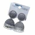 Silver Jummikki Earrings With White Pearl For Women Party Wedding Earing Fashion Female Engagement Jewelry Valentine's Day Gift. 