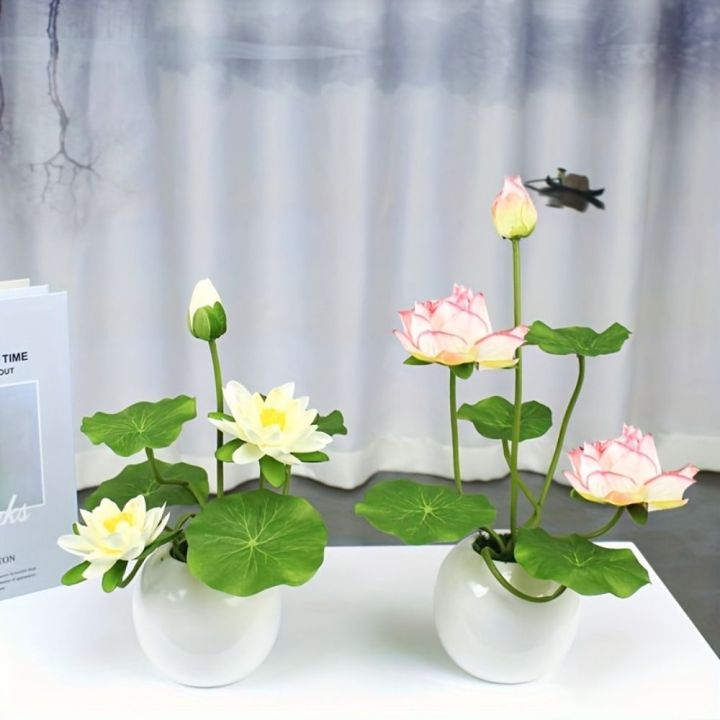 Pvc Simulation Lotus Leaf Green Plant Decoration Exquisite Mini Fake