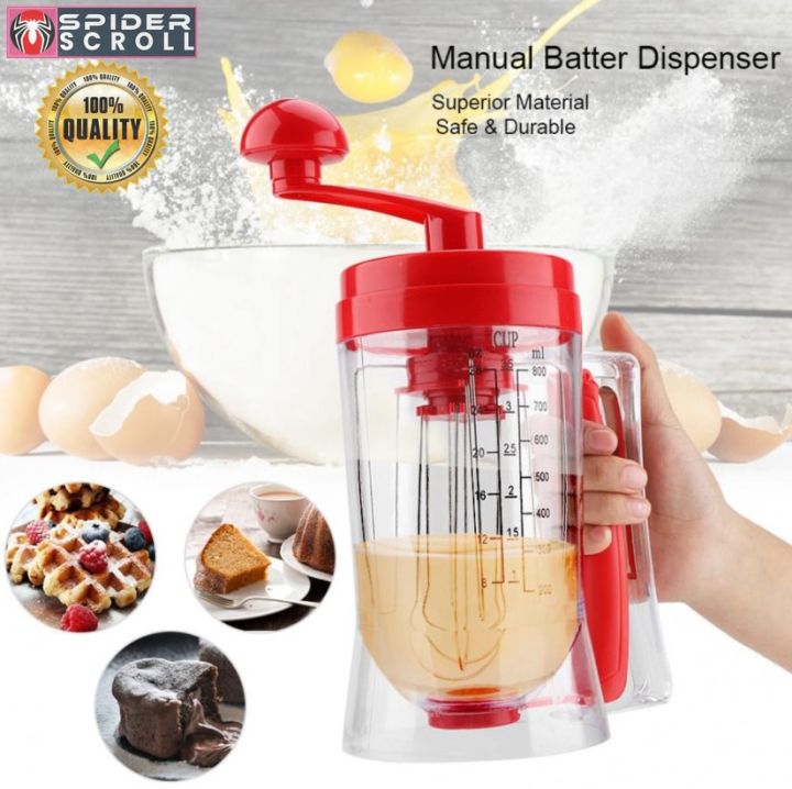 Manual Pancake Machine Cake Tools Hand Crank Blender Batter Mixer Dispenser Blender Machine Baking Tool