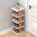 5 Layers Shoe Rack Corner Folding Shoe Snack Cabinet Storage Creative Multi-Layer Home Bathroom Rack Organizer. 