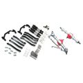 (VDZI) Metal Chassis Pull Rods Suspension Link Mount with Gear Front & Rear Bridge Axle Steering Cup Rod Set. 