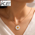 Simple Jewelry White Daisy Drop Necklace Small Fresh Flower Single Necklace for girls for women low price. 