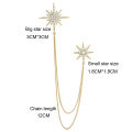 Women Men Star Chain Brooches Pins Metal Rhinestone Jewelry Party Brooch Gift Yao Store. 