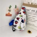 Kids Boys Girls School Bags Cartoon Prints Canvas Crossbody Bag Cartoon Pattern Shouder Bag. 
