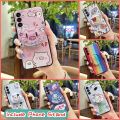 Fashion Design Soft Case Phone Case For Samsung Galaxy S23FE/SM-S7110 Simplicity cute TPU Glitter Kickstand Cartoon. 