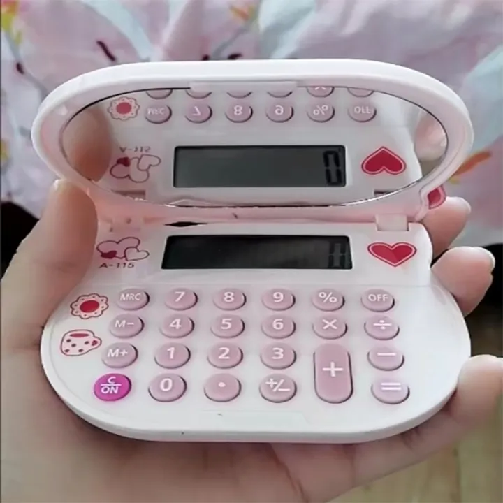 NEW%20Cartoon%20Sanrio%20Hello%20Kitty%20Kawaii%20Calculator%20Girly%20Portable%20Flip%20Mirror%20Small%20Mini%20Makeup%20Mirror%20Ins%20High%20Appearance%20Level%20Cute%20-%20Image%203