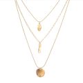 Gold Multi Layer Necklace for Women Girl Layered Necklaces Collares B37206. 