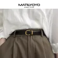MATEYOYO Women's Belt Leather Belt Ladies Skinny Belt Women's All-Match Belt Fashion Casual Thin Belt Waist Belt with Zinc Alloy Buckle for Jeans Pants. 