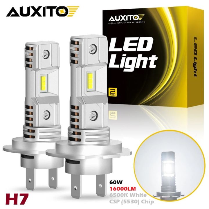 AUXITO%20H7%20LED%20Bulb%20CSP%20Chip%20Fanless%20Headlight%20Bright%20White%201:1%20Slim%20Mini%20Design%2060W%2016000LM%206500K%20Car%20Head%20Lamp%20360%C2%B0%2012V%202Pcs%20-%20Image%202