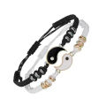 Adjustable Cord Bracelets 2 Matching Yin Yang 2 Matching Yin Yang Hand Knitted Bracelets. 