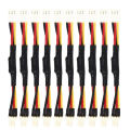 10PCS 3PIN Reduce PC Fan Speed Noise Extension Resistor Cable Wire 3 Pin Male to Female Connector for PC Fan. 