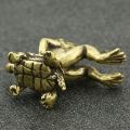 Mini Statue Frog Turtle Figurine Brass Miniature Solid Sculpture Desk Decor Animal Table Pendant Decoration Animal Ornaments. 