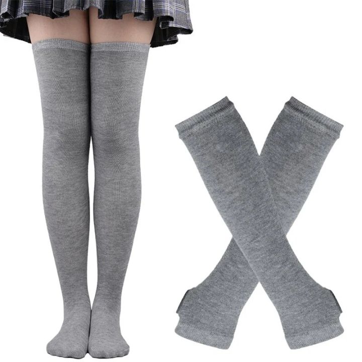 1%20Set%20Women%20Gothic%20Punk%20Over%20Knee%20Long%20Stripe%20Socks%20Arm%20Sleeve%20Gloves%20for%20Girl%20Thigh%20High%20Cotton%20Socks%20Sweet%20Cute%20Christmas%20Gift%20-%20Image%203