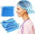 Disposable Hair Net Caps Hair 100 Pack Disposable Head Cover Light Blue Color. 