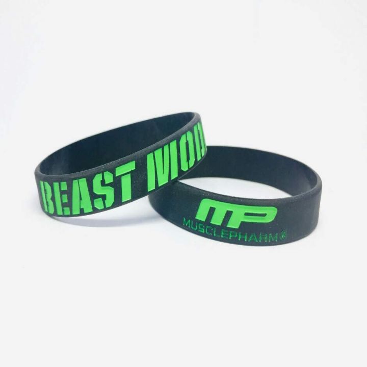 Beast Mode Free Size Rubber Stretchable Stylish Wristband Bracelet For Men Events Party Sports & Daily Wear (Black)