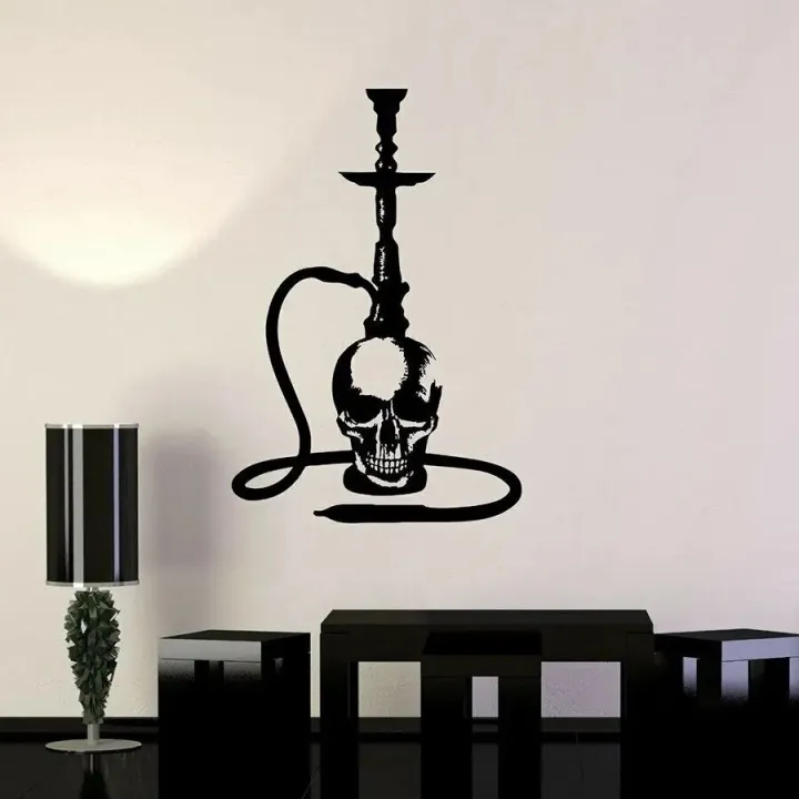 Arabic%20Hookah%20Vinyl%20Decal%20Skull%20Shisha%20Smoking%20Bar%20Wall%20Stickers%20Mural%20Home%20Decoration%20Accessories%20Living%20Room%20Decals%20A099%20-%20Image%202