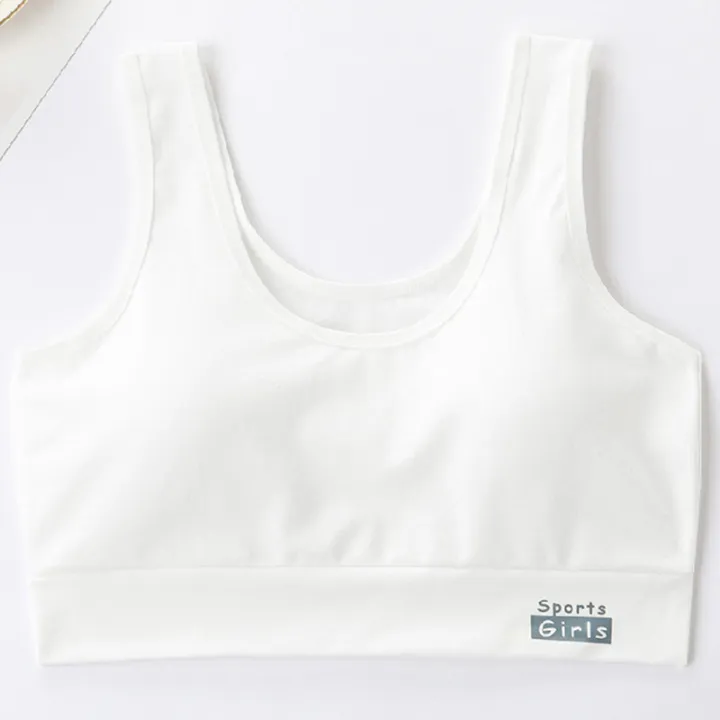 ♜8-18 years old Children Bra Student Vest Teenagers Girl Lightweight Training Bra with Sponge Pad Girls Underwear Bralette