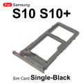Black Blue Silver Single + Dual Sim Tray MicroSD SIM Card Slot For Samsung Galaxy S10 Plus S10+ S10E Replacement Part. 