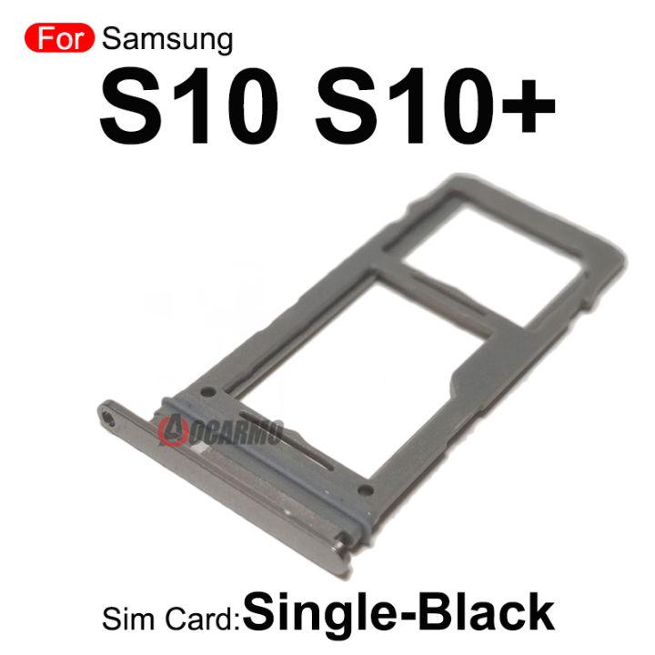 Black%20Blue%20Silver%20Single%20+%20Dual%20Sim%20Tray%20MicroSD%20SIM%20Card%20Slot%20For%20Samsung%20Galaxy%20S10%20Plus%20S10+%20S10E%20Replacement%20Part%20-%20Image%204