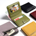 Ifsnow1408 Genuine Leather Wallet Card Bag Women's Thin Small Niche Soft Short Two-in-One Cowhide Wallet Purse. 