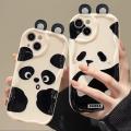 Phone Case For Samsung Galaxy A02 A02S A03 CORE A04 A04E A04S A10 A11 A13 A14 A22 A23 A24 A30 A20 A21S Back Cover Funny Wavy Texture Cartoon 3D Cute Panda Doll Ears Fashion Creative Silicone Cover TPU Clear Soft.