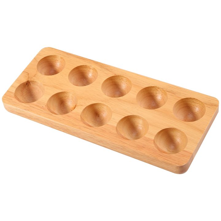 NAMUNY Egg Tray Wooden Egg Holder for Eggs Usable in Kitchen Refrigerator, or Countertop for Display or Storage, Holds 10 Eggs