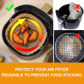 Silicone Air Fryer Basket Liner Reusable Round Paper Pot Tray Heat Resistant Non-Stick Baking Replacement Grill Pan Kitchen Oven. 