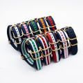 【FOOT SOFA】18mm 20mm 22mm 24mm Bracelets Nato Strap Canvas Watch Band Strap Woven Nylon Fabric Watchband Belt Wristband Gold Buckle. 