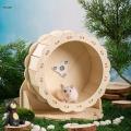Hamster Wooden Running Wheel Exercise Wheel Toys Noiseless Roller Rat Silent. 