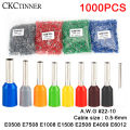 1000pcs/lot Insulated Ferrules Terminal Block Cord End Wire Connector Electrical Terminator Wire For 6mm E0508 E2508 E6012. 