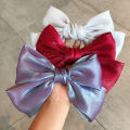 Fashion Purple Big Bow Hair Clips For Women Girls 2020 French Bright Satin Hairpin Simple Solid Color Top Clip Hair Accessories. 