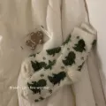 Cow Print Mink Plush Socks For Women Girl Winter Mid Tube Thickened Warm Funny Stockings Cute Animal PrintedHome Floor Socks. 