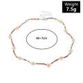 Necklace Ethnic Style Beaded Small Daisy Bohemian Handwoven Fashion Multi Color Necklace The Peach Lilac Jewelry Choker For Girls. 